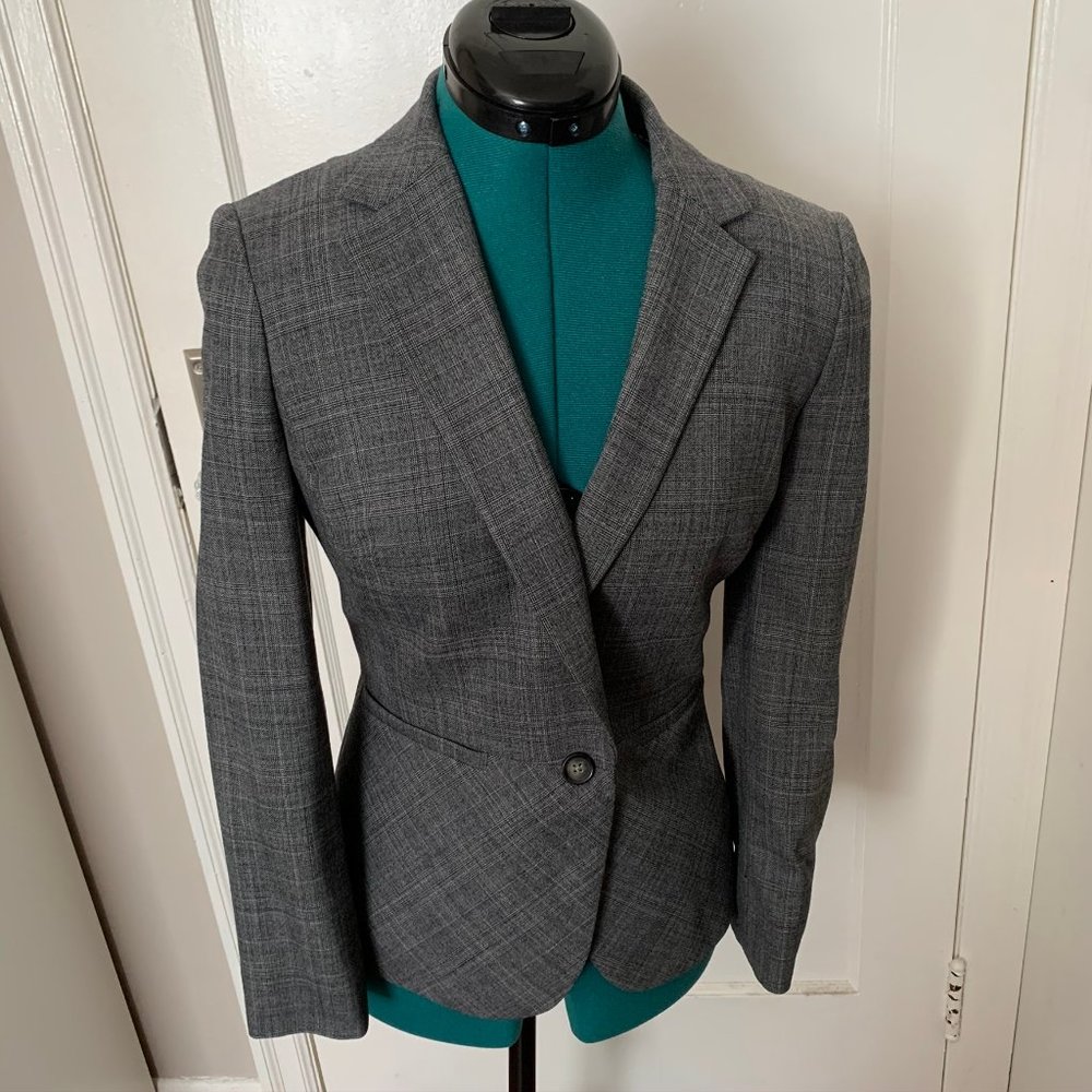 Banana Republic Gray Crosshatch Blazer